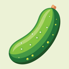 Crisp Green Cucumber Food Vector Art for Healthy Cuisine Design