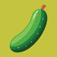 Crisp Green Cucumber Food Vector Art for Healthy Cuisine Design