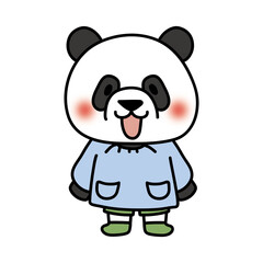 スモックを着たパンダ