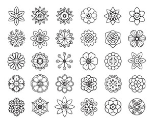 Floral Rug Line Art 50 Icon Set Collection