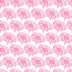seamless pattern with pink flowers