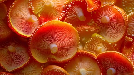 Stacked Close-Up of Edible Fungus
