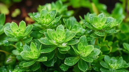 Emerald Green Sanctuary with Sparkling Dewdrops