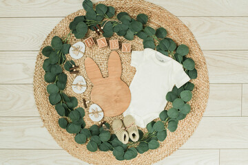 Minimalist pregnancy reveal spring theme, Simple baby announcement spring decor, Minimal rustic...