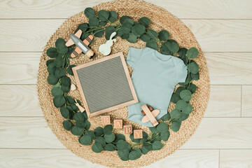 Minimalist pregnancy reveal spring theme, Simple baby announcement spring decor, Minimal rustic...