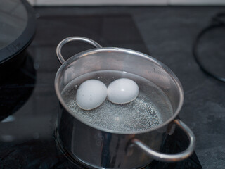 eggs in boiling water