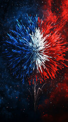 Red White Blue Fireworks Explosion
