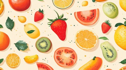 Seamless pattern of food