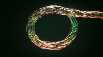 Futuristic Data Stream  Abstract Digital Ring of Code