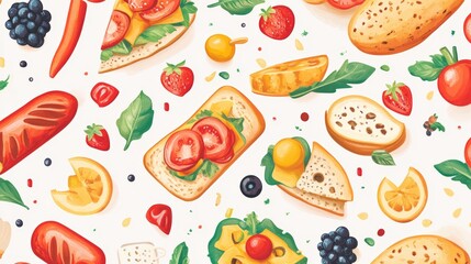 Seamless pattern of food