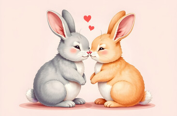 Fototapeta premium Easter happy bunny. Happy Easter greeting card concept.