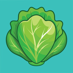 Fresh Lettuce Food Vector Illustration - Green Vegetable Design for Healthy Eating
