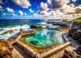 Miniature Tenerife: Charco de Isla Cangrejo's natural pool hugs the dramatic Atlantic coastline.