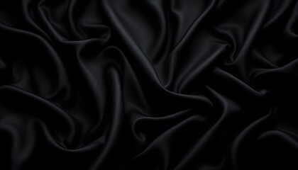 Fototapeta premium Dark Elegance: Abstract Texture of Black Silk