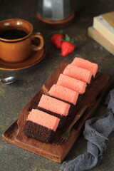 chocolate cake with coffee