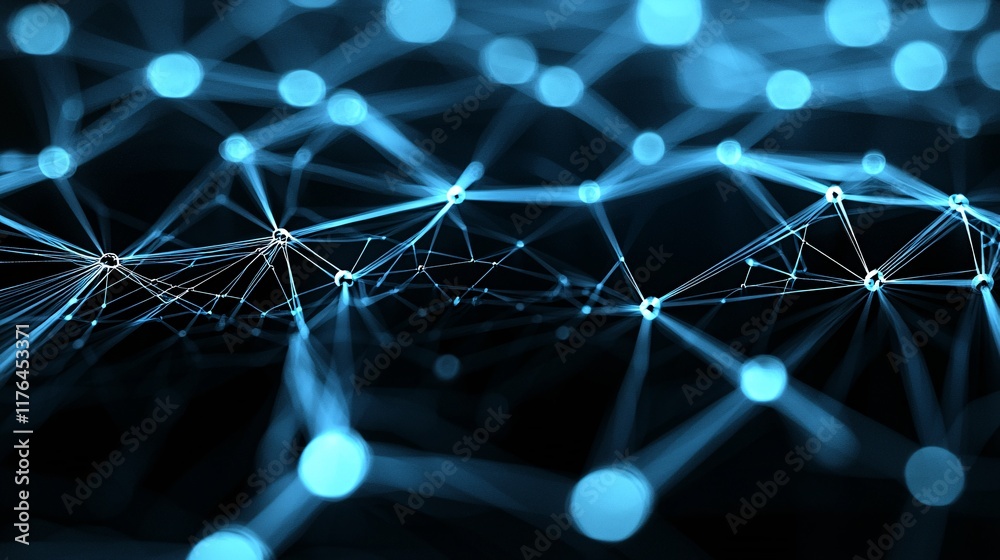 Poster abstract representation of ai neural networks linked to global financial markets, [ai network], [mac