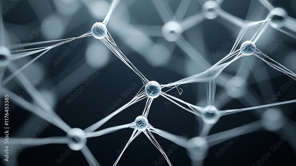 Poster abstract representation of ai neural networks linked to global financial markets, [ai network], [mac