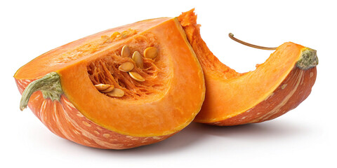 Delicious Piece of Pumpkin Isolated on White Background for Healthy Recipes