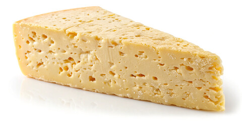 A Piece of Greek Cheese Isolated on a White Background for Culinary Presentation