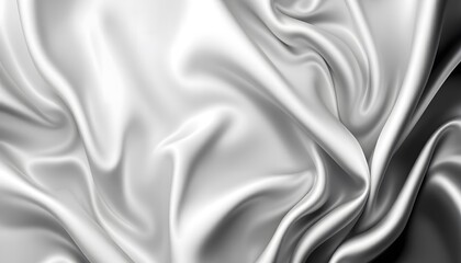 Obraz premium Elegant Draped Silver Silk Fabric Texture