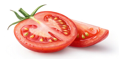 A Fresh Piece of Tomato Isolated on a White Background for Culinary Use