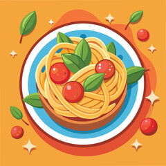 Pasta Food Vector Illustration - Delicious Italian Cuisine Design