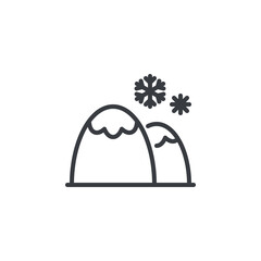 Fototapeta premium Snow Capped Mountain line icon