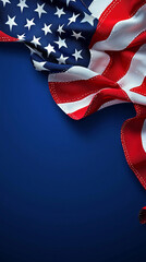 American Flag Drape  Blue Background  Patriotic Design
