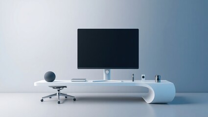 Modern minimalist workspace with sleek computer setup