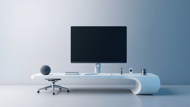 Modern minimalist workspace with sleek computer setup