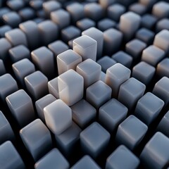 Obraz premium Abstract 3D Cubes Gray Geometric Texture Background