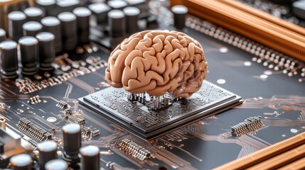 Digital art modern brain technology insights