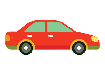 Fototapeta premium Car side view flat illustration on white background 