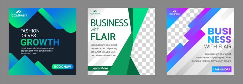 Social media banner set for multipurpose business fashion technology post design