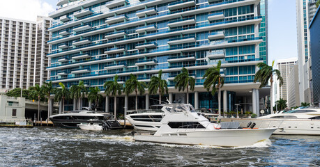 Boating and yachting charter. Luxury lifestyle. Vacation on summer. Yacht at sea. Sea vacation on...