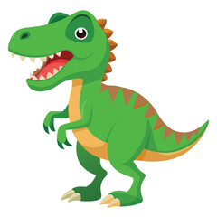 Cartoon tyrannosaurus rex flat illustration on white background
