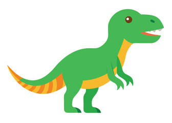 Obraz premium Cartoon tyrannosaurus rex flat illustration on white background 