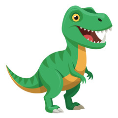 Cartoon tyrannosaurus rex flat illustration on white background
