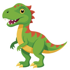 Cartoon tyrannosaurus rex flat illustration on white background

