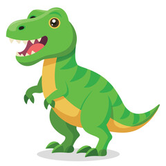 Cartoon tyrannosaurus rex flat illustration on white background
