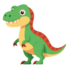 Fototapeta premium Cartoon tyrannosaurus rex flat illustration on white background 