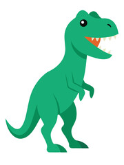 Cartoon tyrannosaurus rex flat illustration on white background
