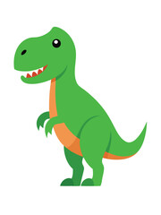 Cartoon tyrannosaurus rex flat illustration on white background
