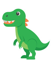 Cartoon tyrannosaurus rex flat illustration on white background

