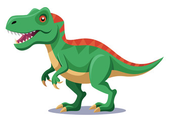 Cartoon tyrannosaurus rex flat illustration on white background
