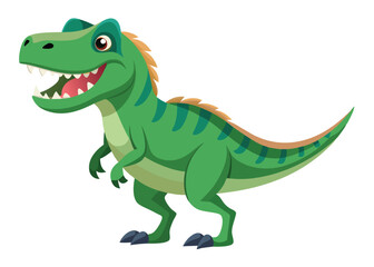 Fototapeta premium Cartoon tyrannosaurus rex flat illustration on white background 