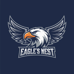 eagle head logo design, premium vector esport design