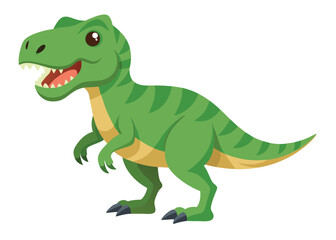 Cartoon tyrannosaurus rex flat illustration on white background
