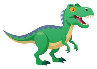 Obraz premium Cartoon tyrannosaurus rex flat illustration on white background 