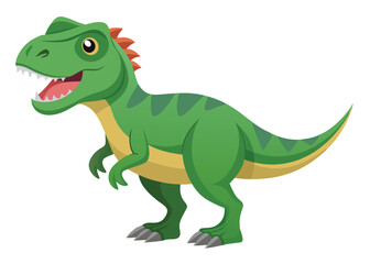Cartoon tyrannosaurus rex flat illustration on white background
